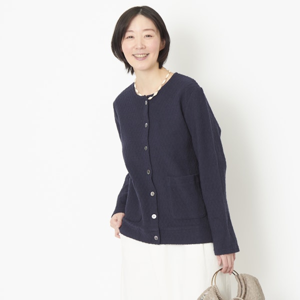 rolca/クロスステッチ裏毛カーディガン