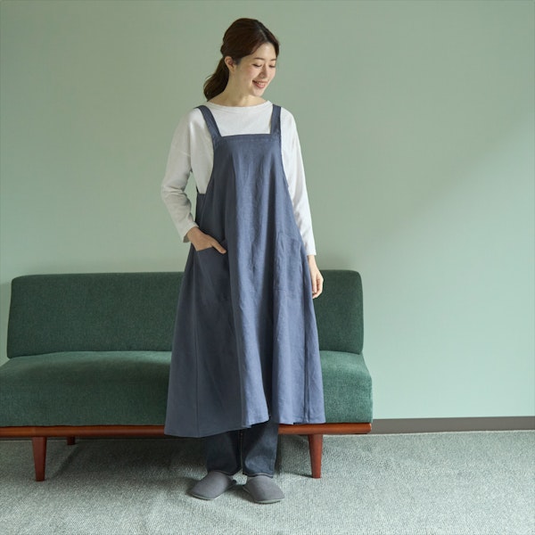 LINEN & BASIC/ワンピースエプロン