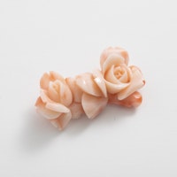 高知の珊瑚ブローチ大 薔薇E