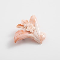 高知の珊瑚ブローチ小 日日草A