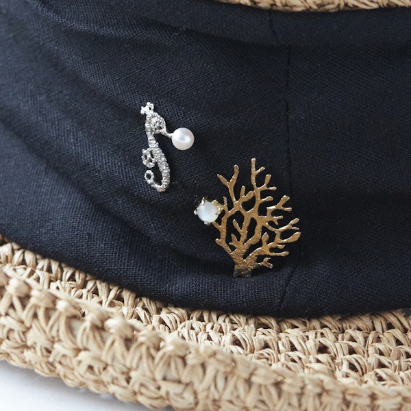 sasakihitomi/ピンブローチ2個セット　たつのおとしごと珊瑚 - 【当店限定】ブローチ初心者にも！胸元を彩るミニブローチセット