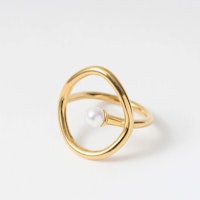 0910/stainless steel pearl ring