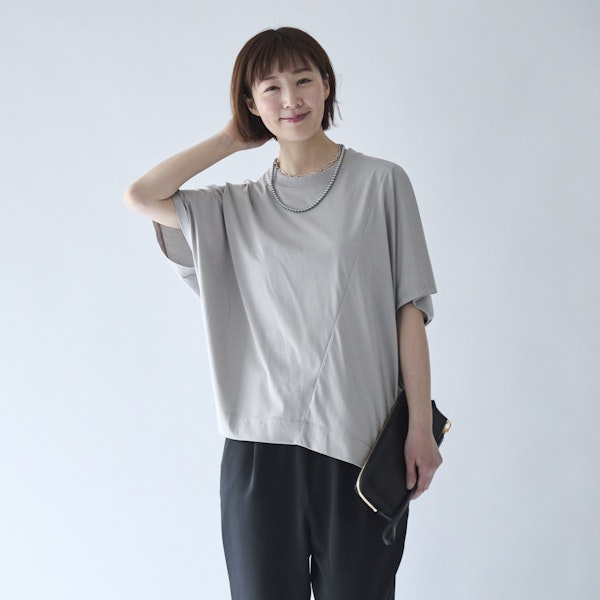 Kilka×assiette涼しくてすっきり見えが叶うアシンメトリーカットソー