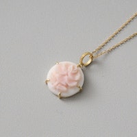 La mascotte cameo collection/コンクシェル バラ カメオペンダントトップ