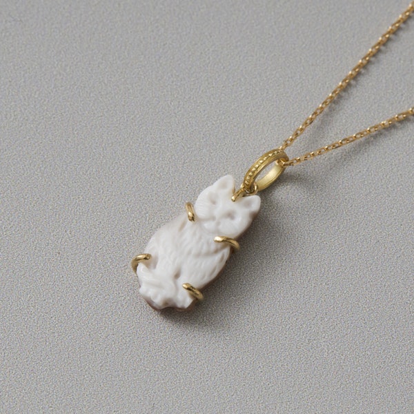La mascotte cameo collection/切り抜き猫 カメオペンダントトップ