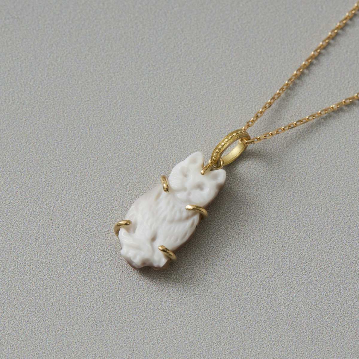 La mascotte cameo collection/切り抜き猫 カメオペンダントトップ