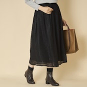 denicher/ドットジョーゼットギャザースカート