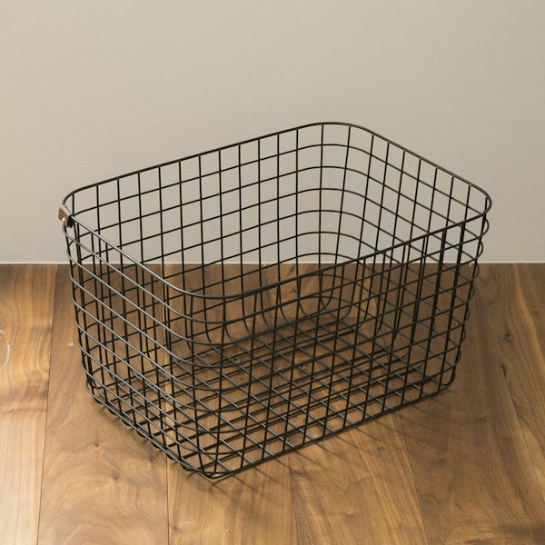 MOHEIM/WIRE BASKET ブラック L -カゴなのにストッキングが