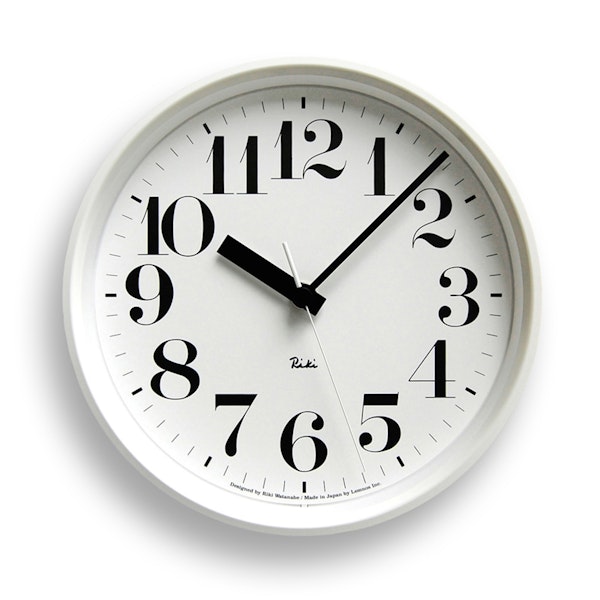 Lemnos/電波時計 RIKI STEEL CLOCK 0825 ホワイト -デザイン性と視認性 