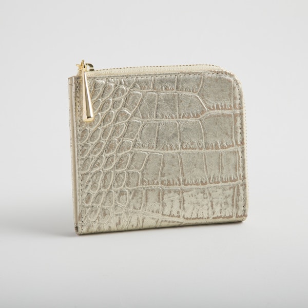 Coquette/Lzipミニ財布 クロコ - 手元が華やかになるミニ財布