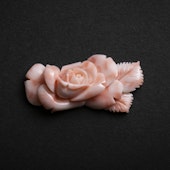 高知の珊瑚ブローチ小 薔薇B
