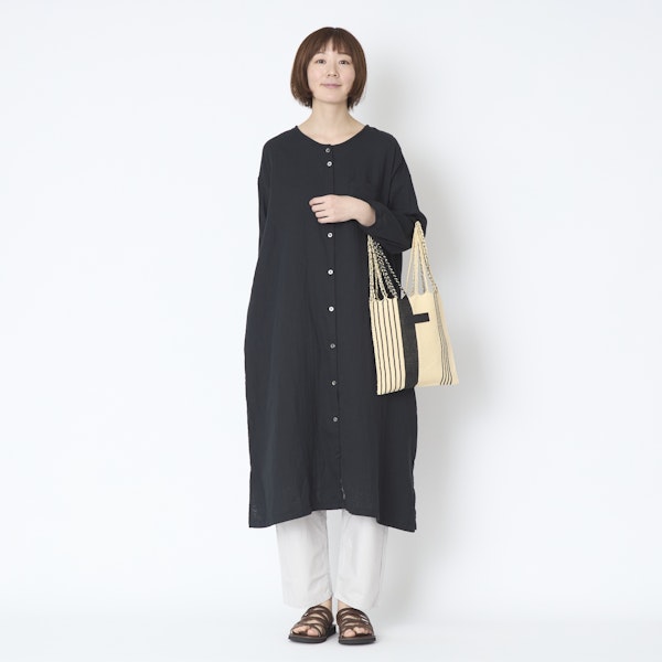 motone/ノーカラーワンピース 2nd 9分袖