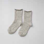 くらしきぬ/シルク&ウール パイル先丸靴下