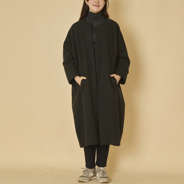 TANG./コットンリネン先染めツイル起毛 ライトコート