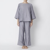 Kaimin Labo/雲ごこちガーゼストレッチ起毛パジャマ 無地長袖被り レディース
