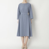 Kilka/洗えてシワになりにくいウエストベルトワンピース