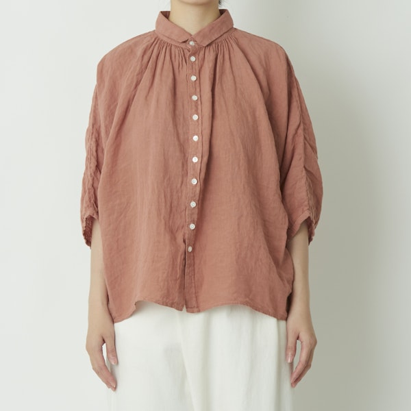 Brocante/グランシャツ - リラックス感溢れる7分袖リネンシャツ